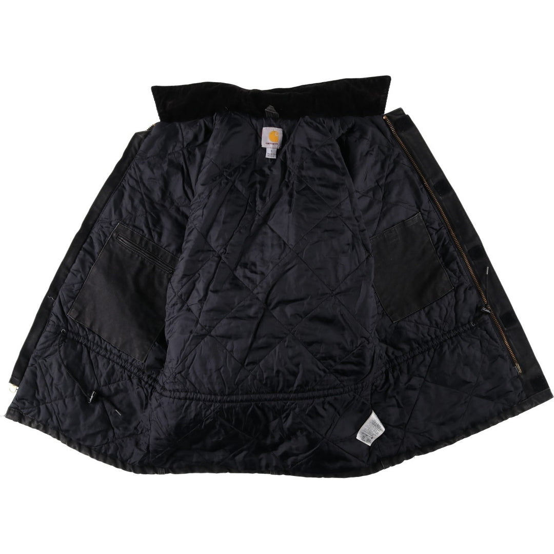 2000'S Carhartt Traditional Coat, Padded Duck Work Jacket, Men's Size S (approx.) cotton black type Vintage Second Hand