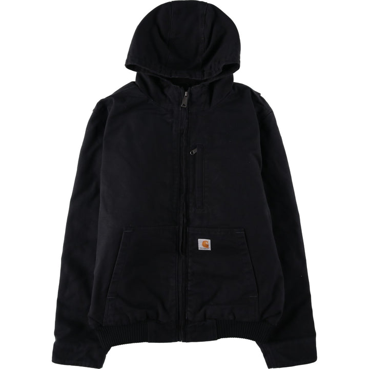 Carhartt FULL SWING Active Jacket, Padded Duck Full-Zip Hoodie, Men's Size L (approx.) cotton black type Vintage Second Hand