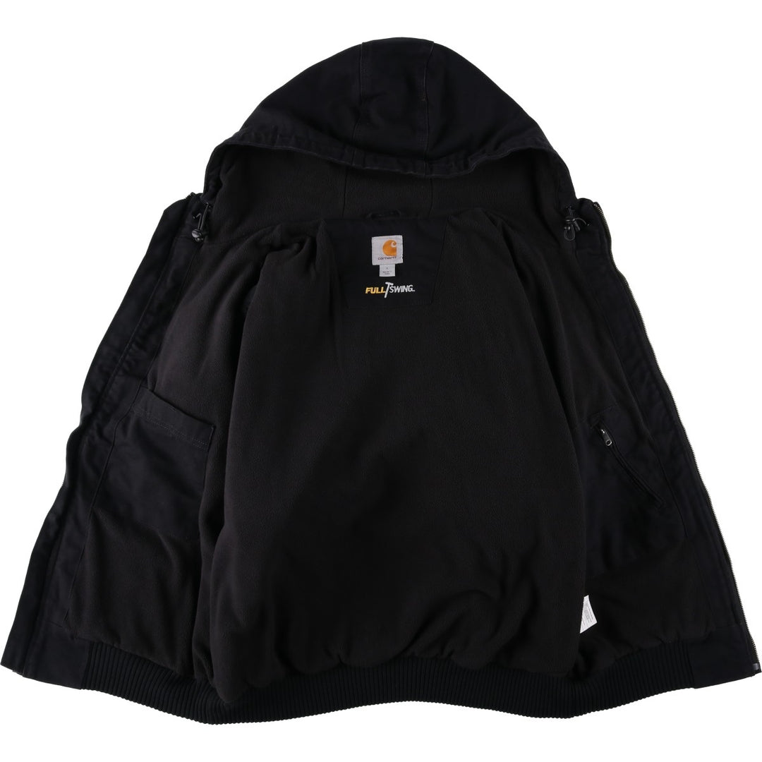 Carhartt FULL SWING Active Jacket, Padded Duck Full-Zip Hoodie, Men's Size L (approx.) cotton black type Vintage Second Hand