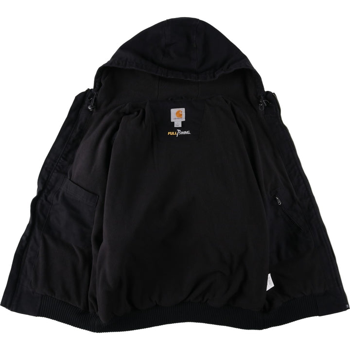 Carhartt FULL SWING Active Jacket, Padded Duck Full-Zip Hoodie, Men's Size L (approx.) cotton black type Vintage Second Hand