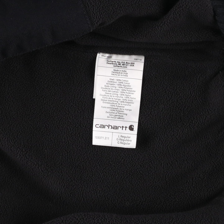 Carhartt FULL SWING Active Jacket, Padded Duck Full-Zip Hoodie, Men's Size L (approx.) cotton black type Vintage Second Hand