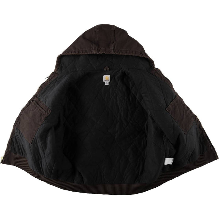 Carhartt Active Jacket, Padded Duck Full-Zip Hoodie, Men's XXL cotton brown type Vintage Second Hand