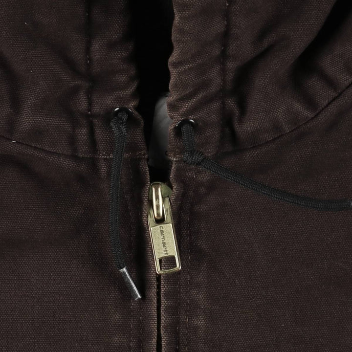 Carhartt Active Jacket, Padded Duck Full-Zip Hoodie, Men's XXL cotton brown type Vintage Second Hand