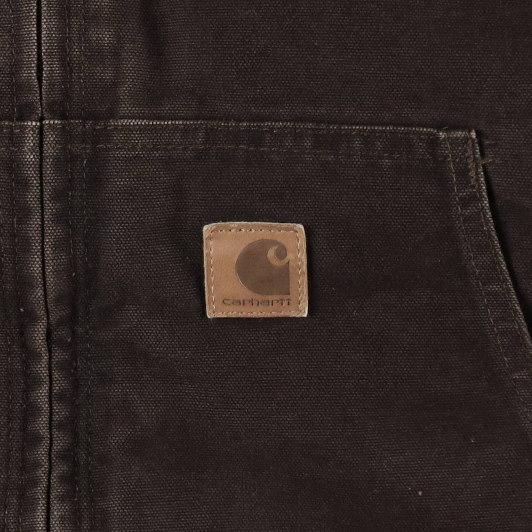 Carhartt Active Jacket, Padded Duck Full-Zip Hoodie, Men's XXL cotton brown type Vintage Second Hand