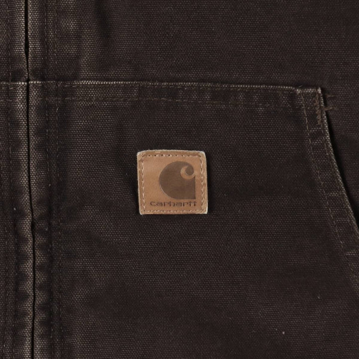 Carhartt Active Jacket, Padded Duck Full-Zip Hoodie, Men's XXL cotton brown type Vintage Second Hand