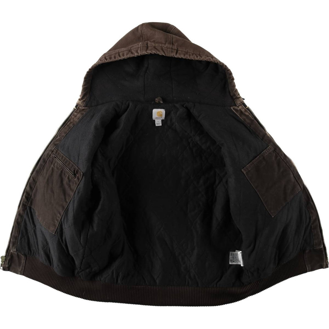 Carhartt Active Jacket, Padded Duck Full-Zip Hoodie, Men's Size L cotton brown type Vintage Second Hand