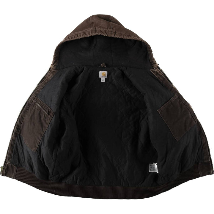 Carhartt Active Jacket, Padded Duck Full-Zip Hoodie, Men's Size L cotton brown type Vintage Second Hand