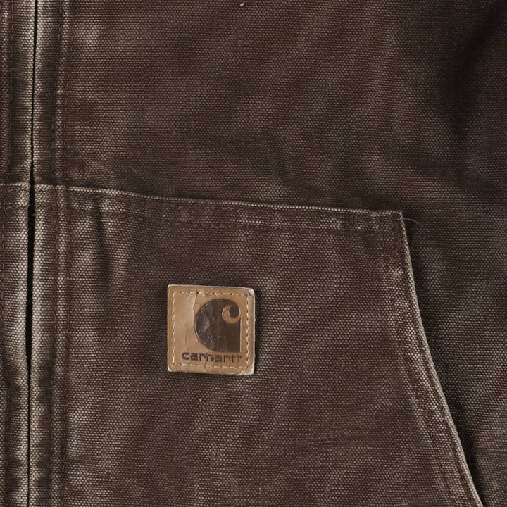Carhartt Active Jacket, Padded Duck Full-Zip Hoodie, Men's Size L cotton brown type Vintage Second Hand