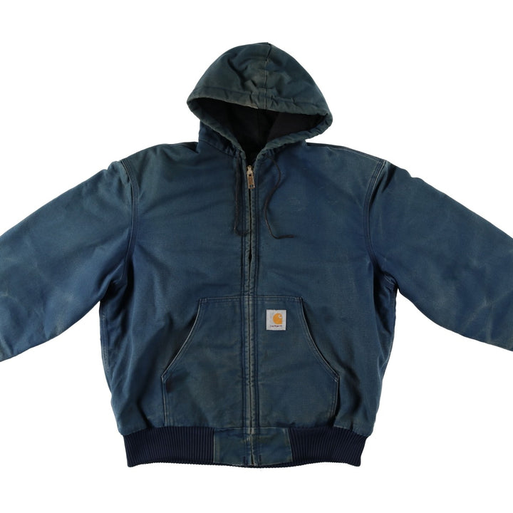 Carhartt Active Jacket, Padded Duck Full-Zip Hoodie, Men's Size L unclear navy blue type Vintage Second Hand