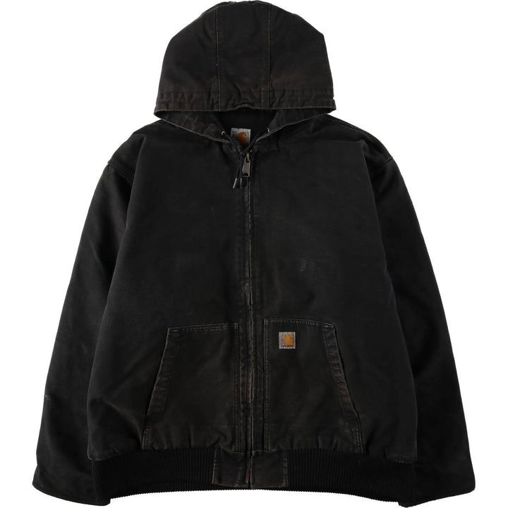Carhartt Active Jacket, Padded Duck Full-Zip Hoodie, Men's XXL cotton black type Vintage Second Hand