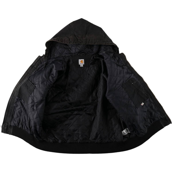 Carhartt Active Jacket, Padded Duck Full-Zip Hoodie, Men's XXL cotton black type Vintage Second Hand