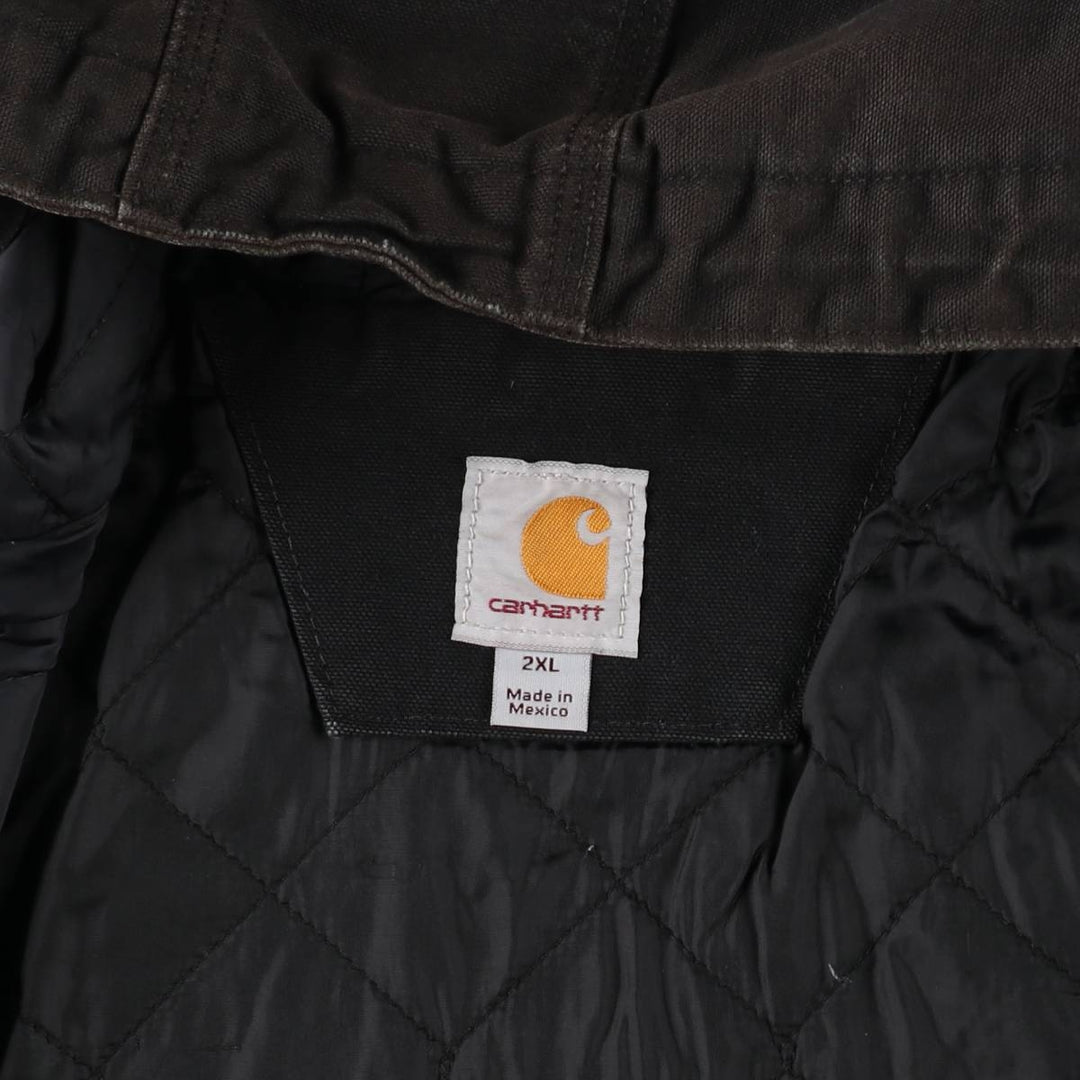 Carhartt Active Jacket, Padded Duck Full-Zip Hoodie, Men's XXL cotton black type Vintage Second Hand