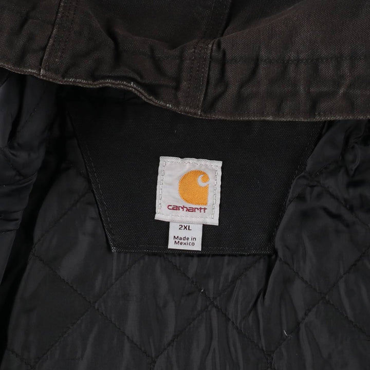 Carhartt Active Jacket, Padded Duck Full-Zip Hoodie, Men's XXL cotton black type Vintage Second Hand