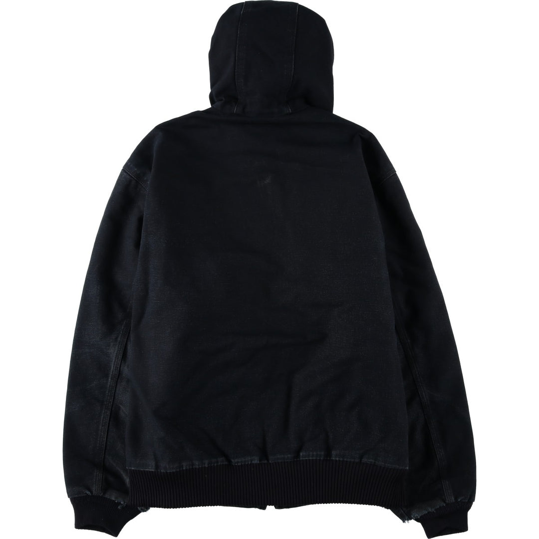 Carhartt Active Jacket, Padded Duck Full-Zip Hoodie, Made in USA, Men's Size L cotton black type Vintage Second Hand