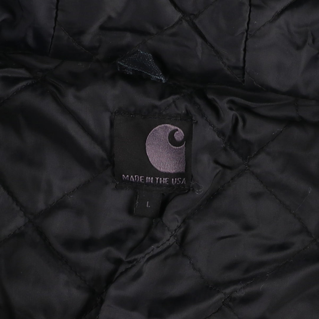 Carhartt Active Jacket, Padded Duck Full-Zip Hoodie, Made in USA, Men's Size L cotton black type Vintage Second Hand