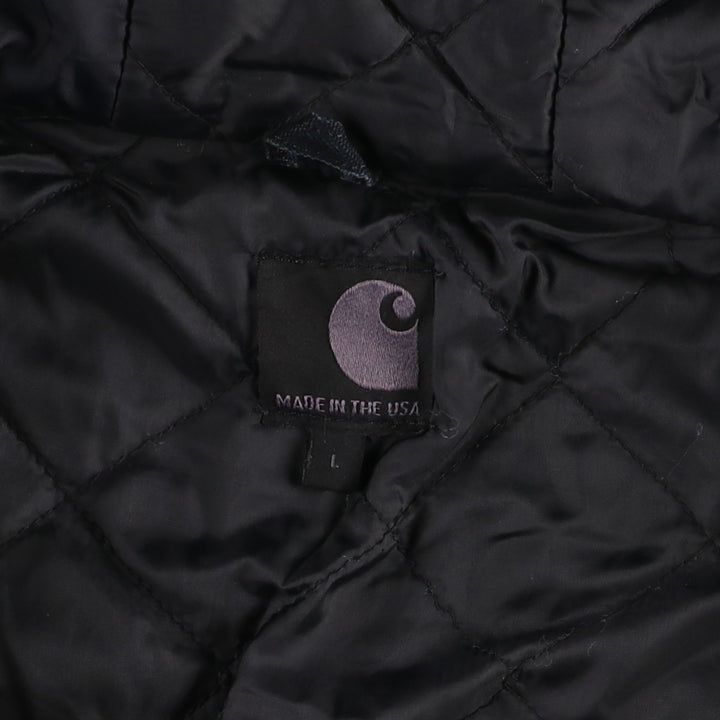 Carhartt Active Jacket, Padded Duck Full-Zip Hoodie, Made in USA, Men's Size L cotton black type Vintage Second Hand