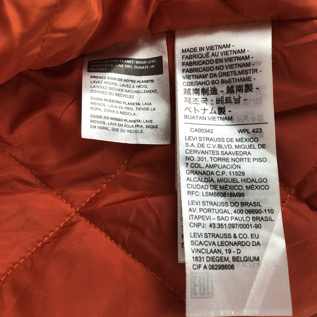 Levi's padded puffer jacket, men's size M polyester Khaki type Vintage Second Hand