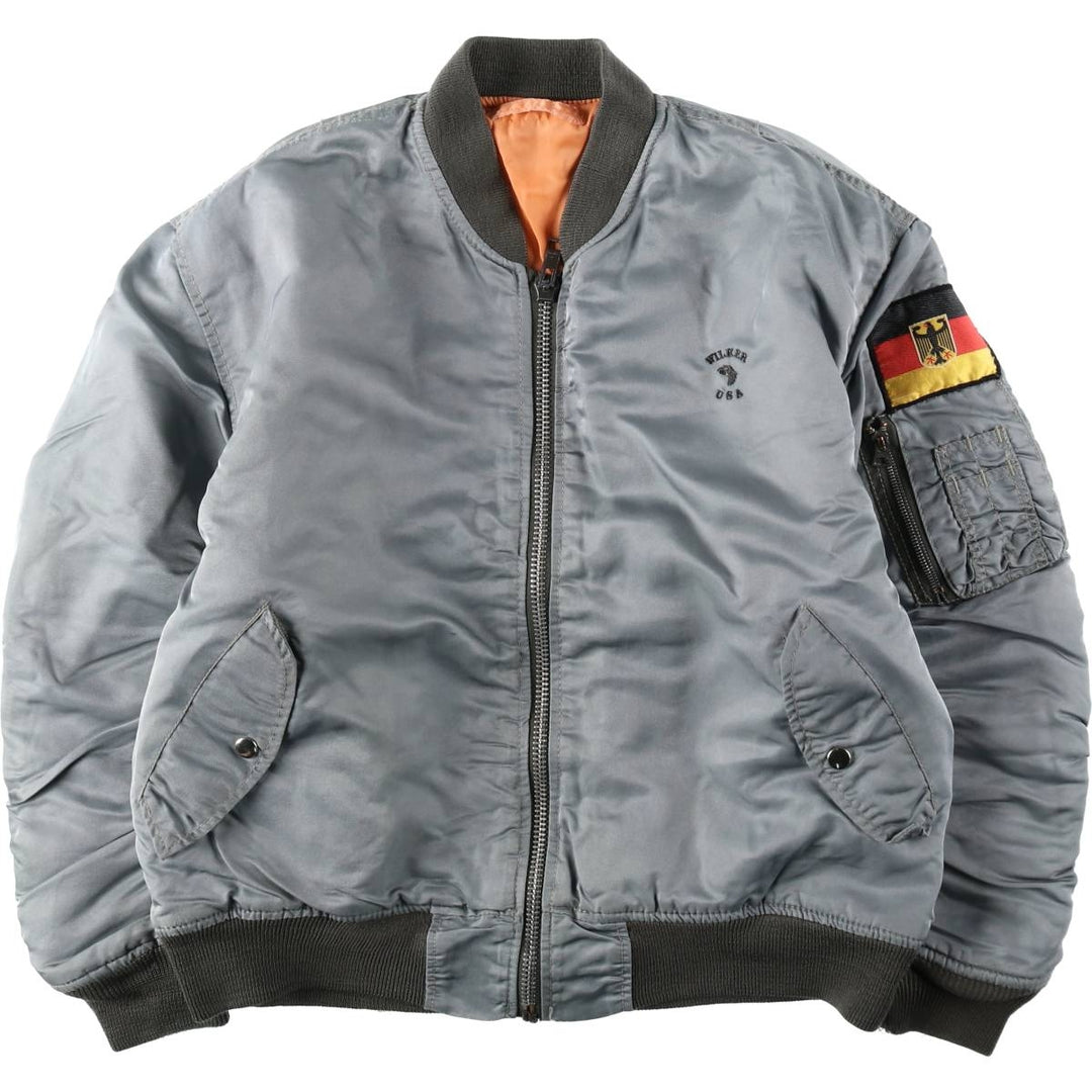 Civilian-made MA-1 type padded military flight jacket, men's size XL equivalent. unclear Silver type Vintage Second Hand