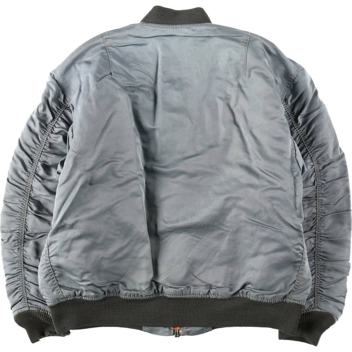 Civilian-made MA-1 type padded military flight jacket, men's size XL equivalent. unclear Silver type Vintage Second Hand