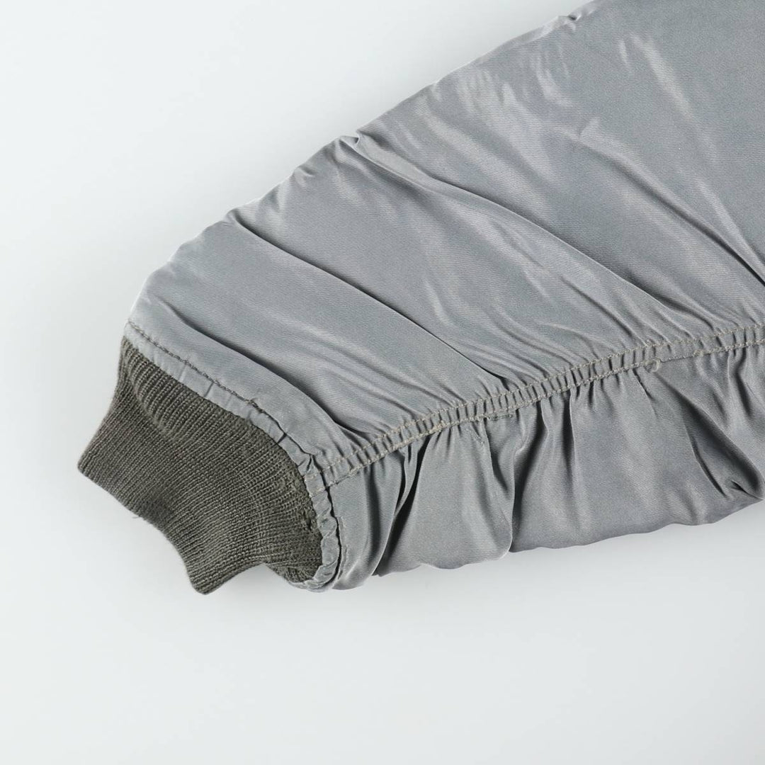 Civilian-made MA-1 type padded military flight jacket, men's size XL equivalent. unclear Silver type Vintage Second Hand