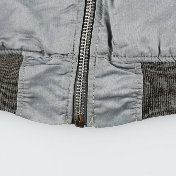 Civilian-made MA-1 type padded military flight jacket, men's size XL equivalent. unclear Silver type Vintage Second Hand