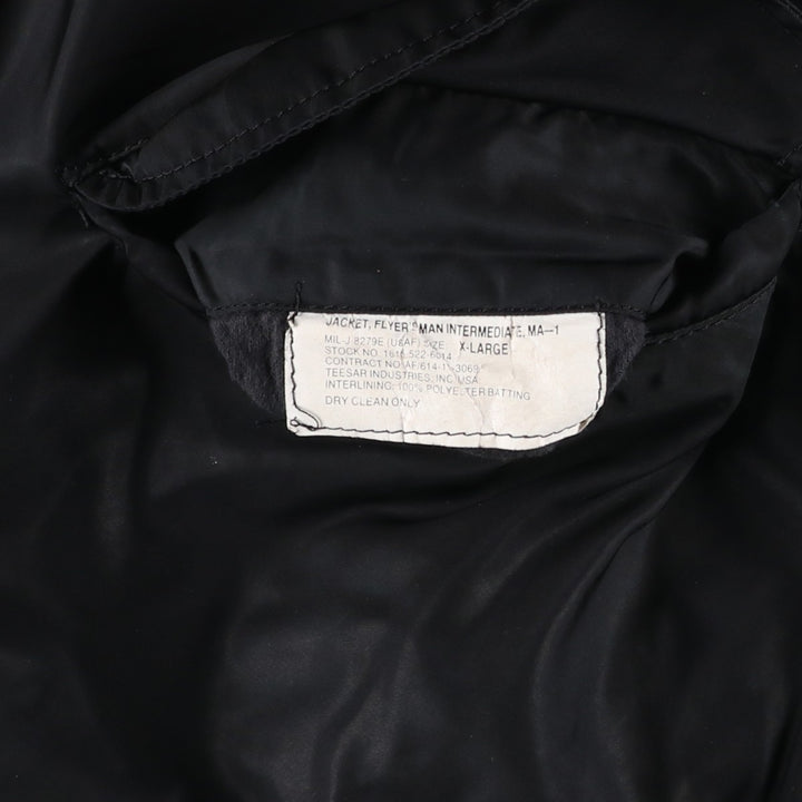 MA-1 type padded military flight jacket, men's size XL. Polyester (insulation) black type Vintage Second Hand