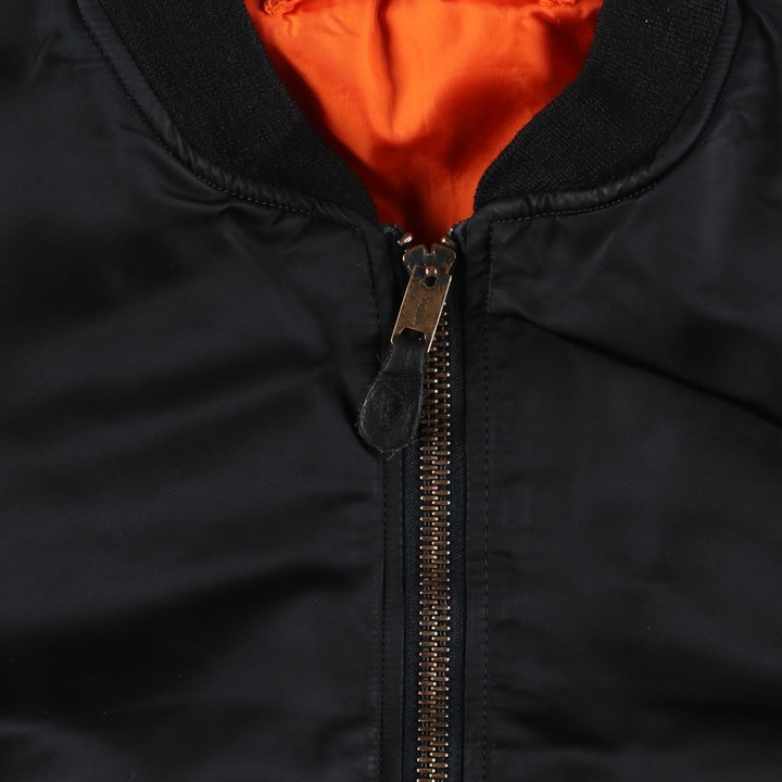 MA-1 type padded military flight jacket, men's size XL. Polyester (insulation) black type Vintage Second Hand