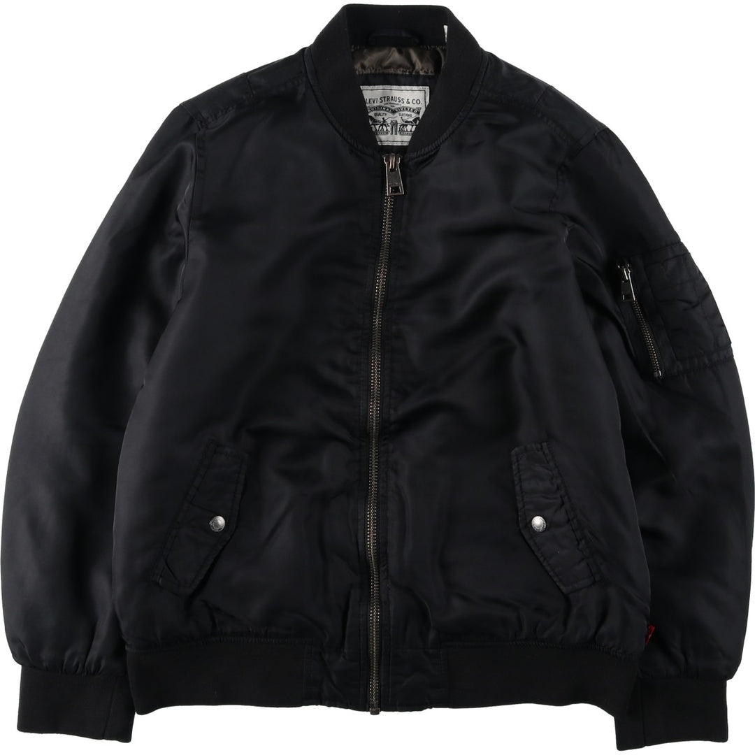 Levi's MA-1 style padded military flight jacket, men's size L polyester black type Vintage Second Hand