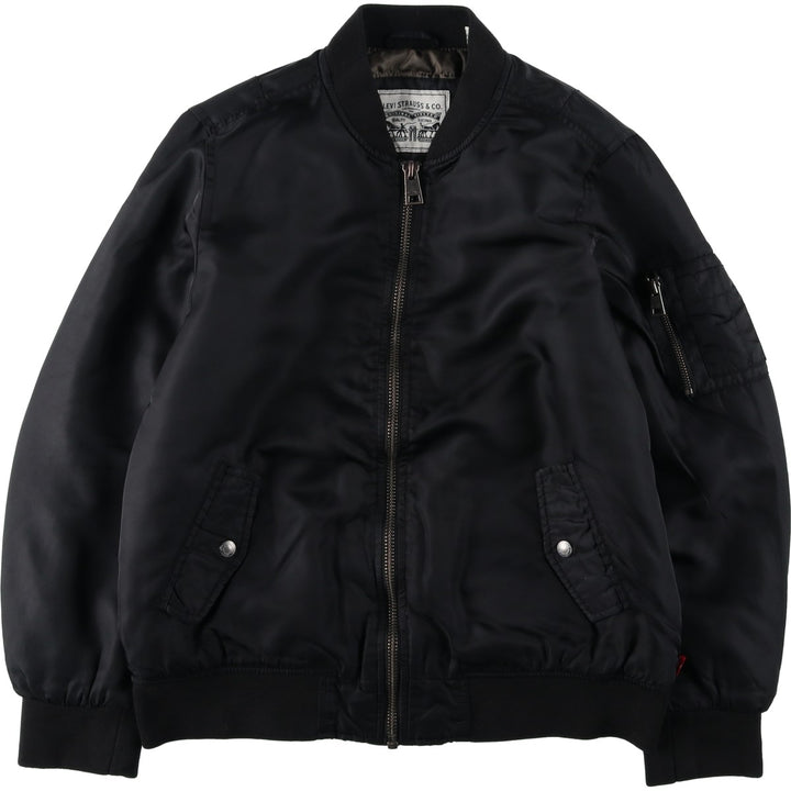 Levi's MA-1 style padded military flight jacket, men's size L polyester black type Vintage Second Hand
