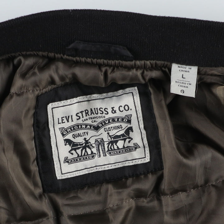 Levi's MA-1 style padded military flight jacket, men's size L polyester black type Vintage Second Hand