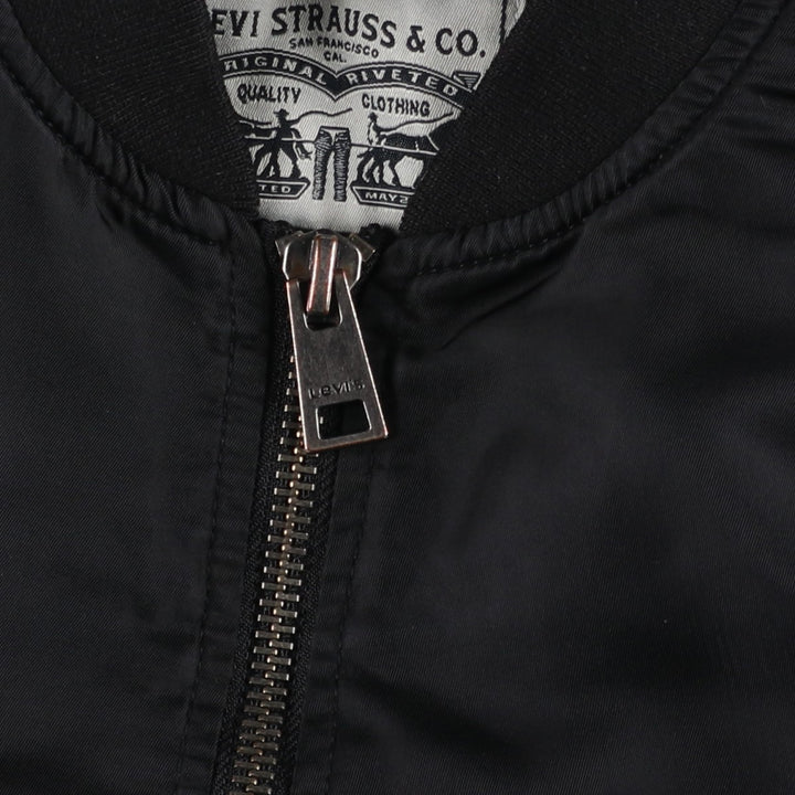Levi's MA-1 style padded military flight jacket, men's size L polyester black type Vintage Second Hand