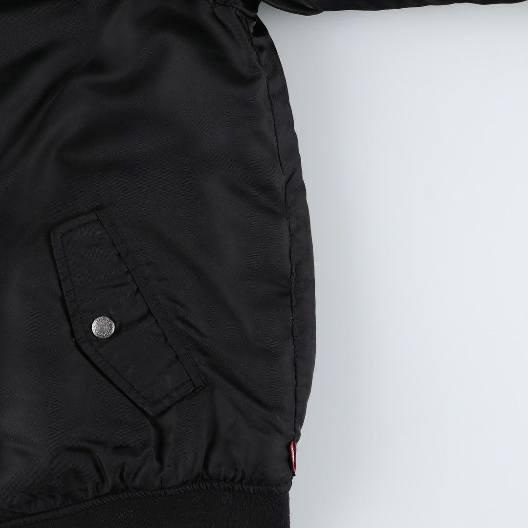 Levi's MA-1 style padded military flight jacket, men's size L polyester black type Vintage Second Hand