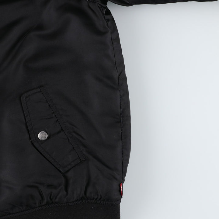 Levi's MA-1 style padded military flight jacket, men's size L polyester black type Vintage Second Hand