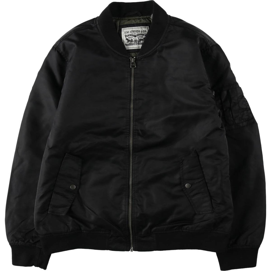 Levi's padded military flight jacket, men's size XL (approx.) Nylon black type Vintage Second Hand