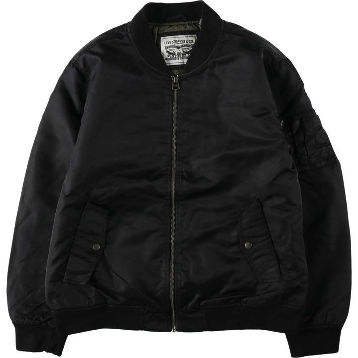 Levi's padded military flight jacket, men's size XL (approx.) Nylon black type Vintage Second Hand