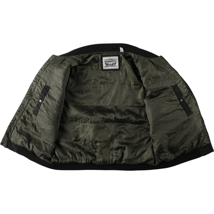 Levi's padded military flight jacket, men's size XL (approx.) Nylon black type Vintage Second Hand