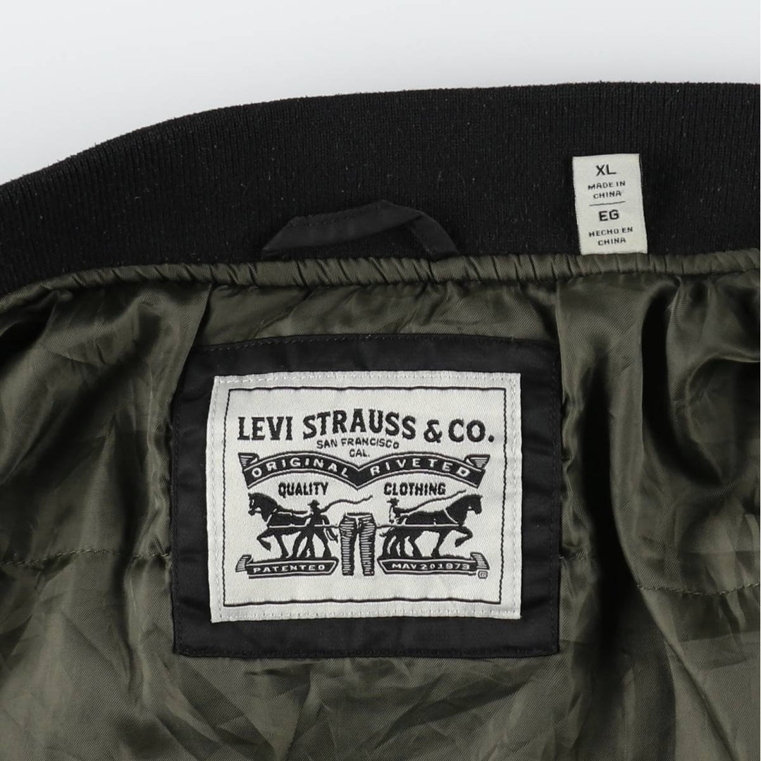 Levi's padded military flight jacket, men's size XL (approx.) Nylon black type Vintage Second Hand