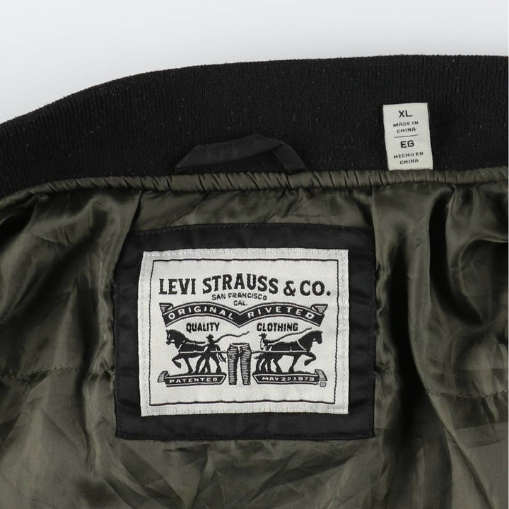Levi's padded military flight jacket, men's size XL (approx.) Nylon black type Vintage Second Hand