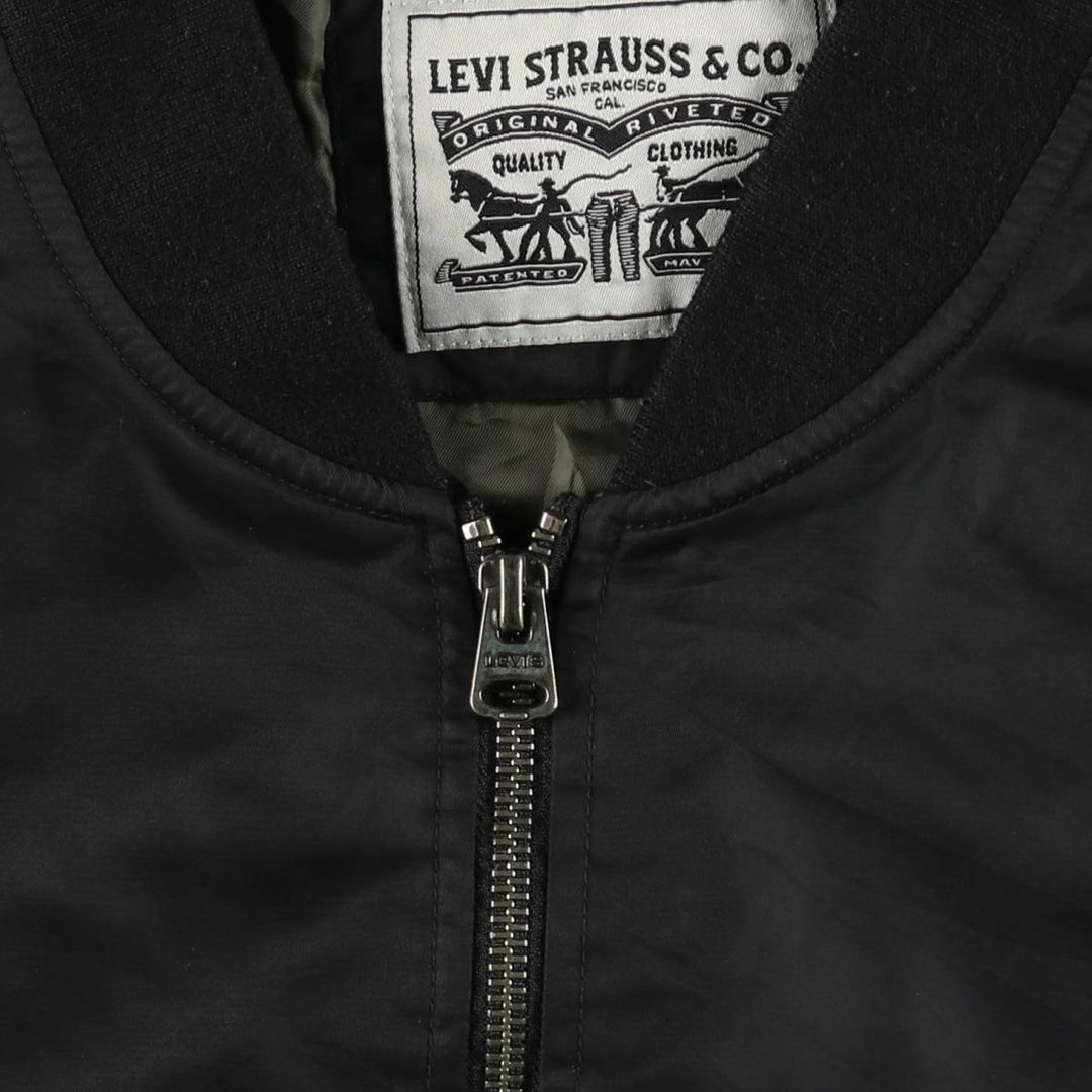 Levi's padded military flight jacket, men's size XL (approx.) Nylon black type Vintage Second Hand