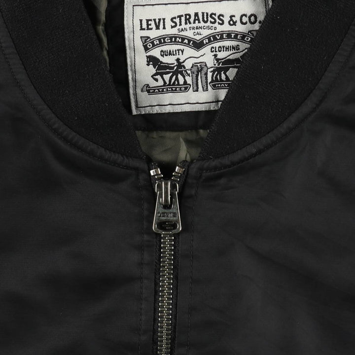 Levi's padded military flight jacket, men's size XL (approx.) Nylon black type Vintage Second Hand