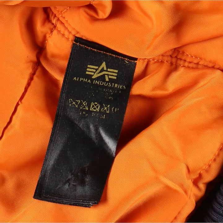 Civilian Alpha MA-1 style padded military flight jacket, men's size M Nylon navy blue type Vintage Second Hand