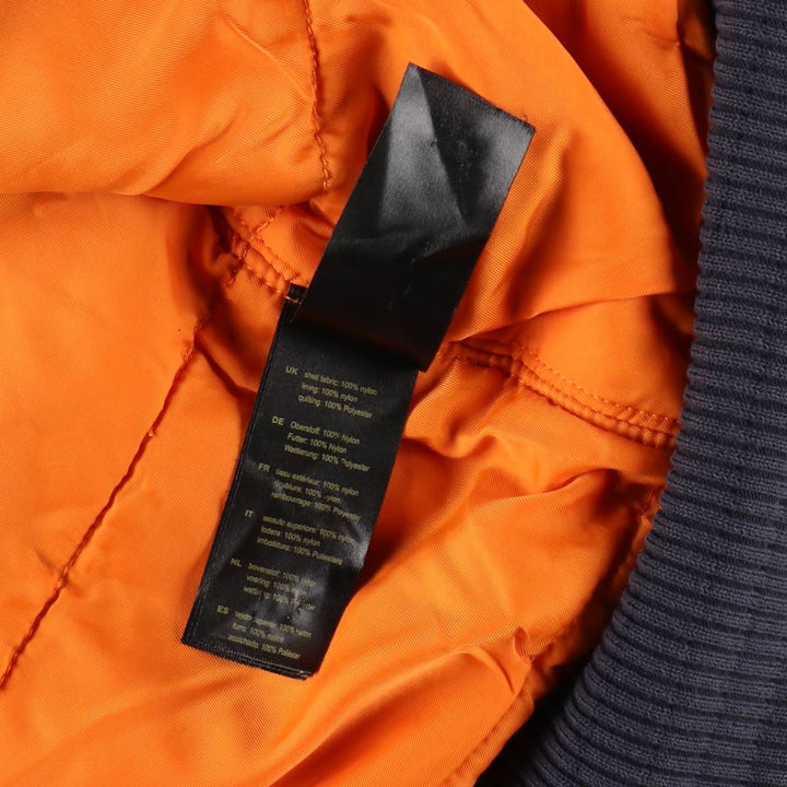 Civilian Alpha MA-1 style padded military flight jacket, men's size M Nylon navy blue type Vintage Second Hand