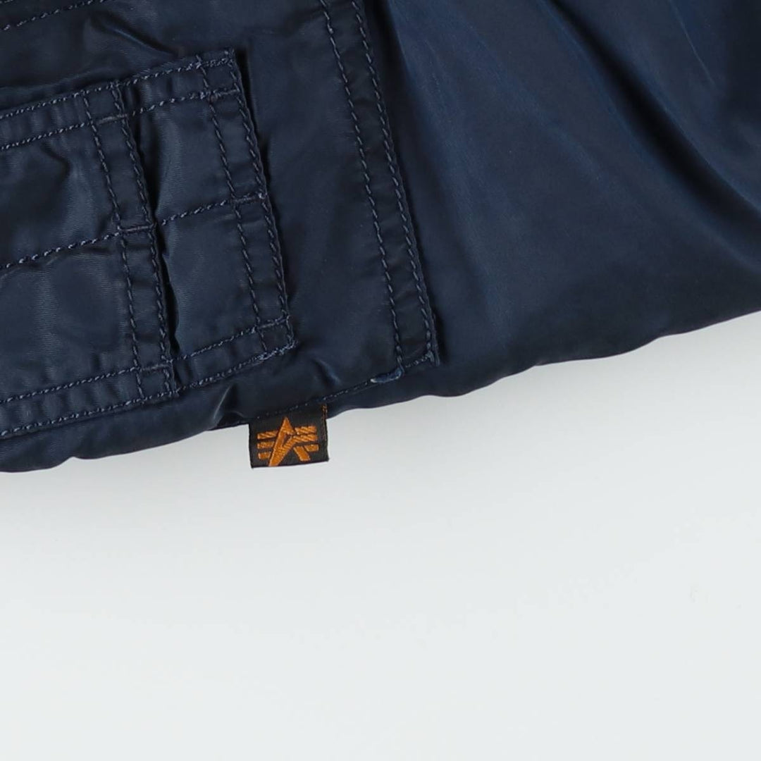 Civilian Alpha MA-1 style padded military flight jacket, men's size M Nylon navy blue type Vintage Second Hand