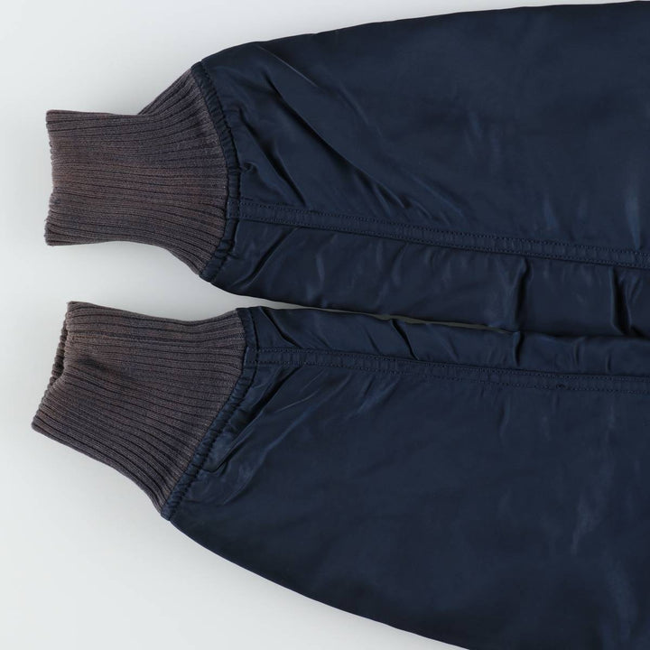 Civilian Alpha MA-1 style padded military flight jacket, men's size M Nylon navy blue type Vintage Second Hand