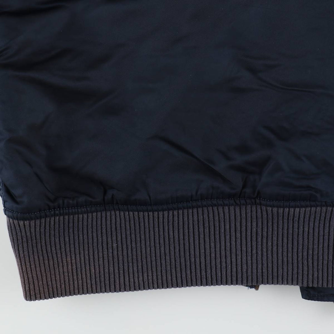 Civilian Alpha MA-1 style padded military flight jacket, men's size M Nylon navy blue type Vintage Second Hand