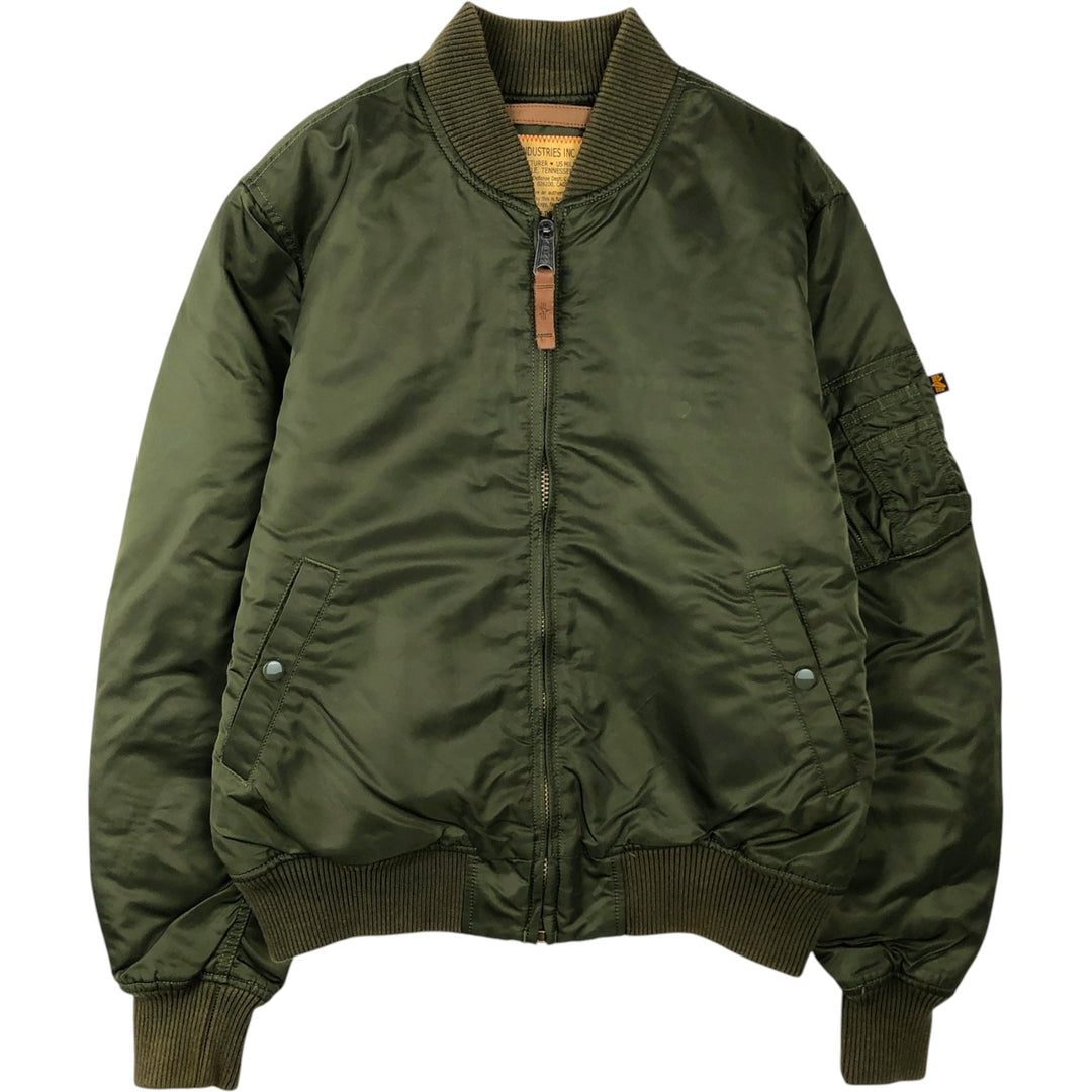 Civilian Alpha ALPHA padded military flight jacket, men's size L Nylon Khaki type Vintage Second Hand