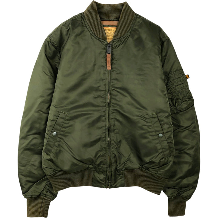 Civilian Alpha ALPHA padded military flight jacket, men's size L Nylon Khaki type Vintage Second Hand