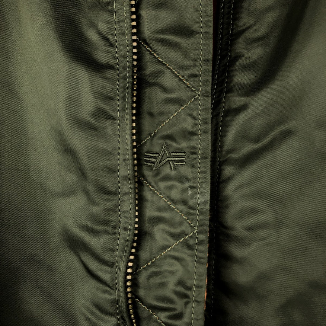 Civilian Alpha ALPHA padded military flight jacket, men's size L Nylon Khaki type Vintage Second Hand