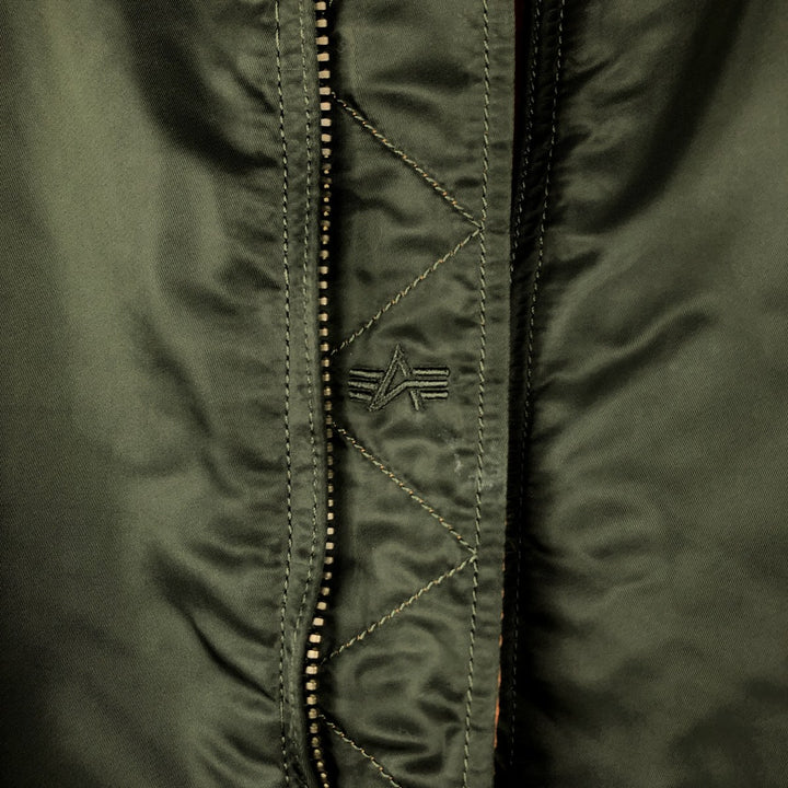Civilian Alpha ALPHA padded military flight jacket, men's size L Nylon Khaki type Vintage Second Hand