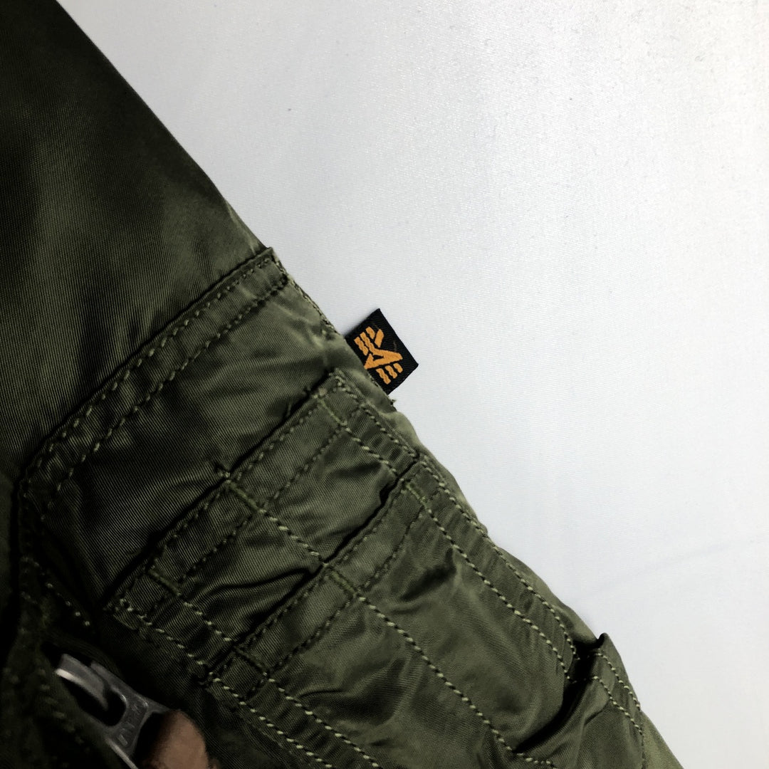 Civilian Alpha ALPHA padded military flight jacket, men's size L Nylon Khaki type Vintage Second Hand